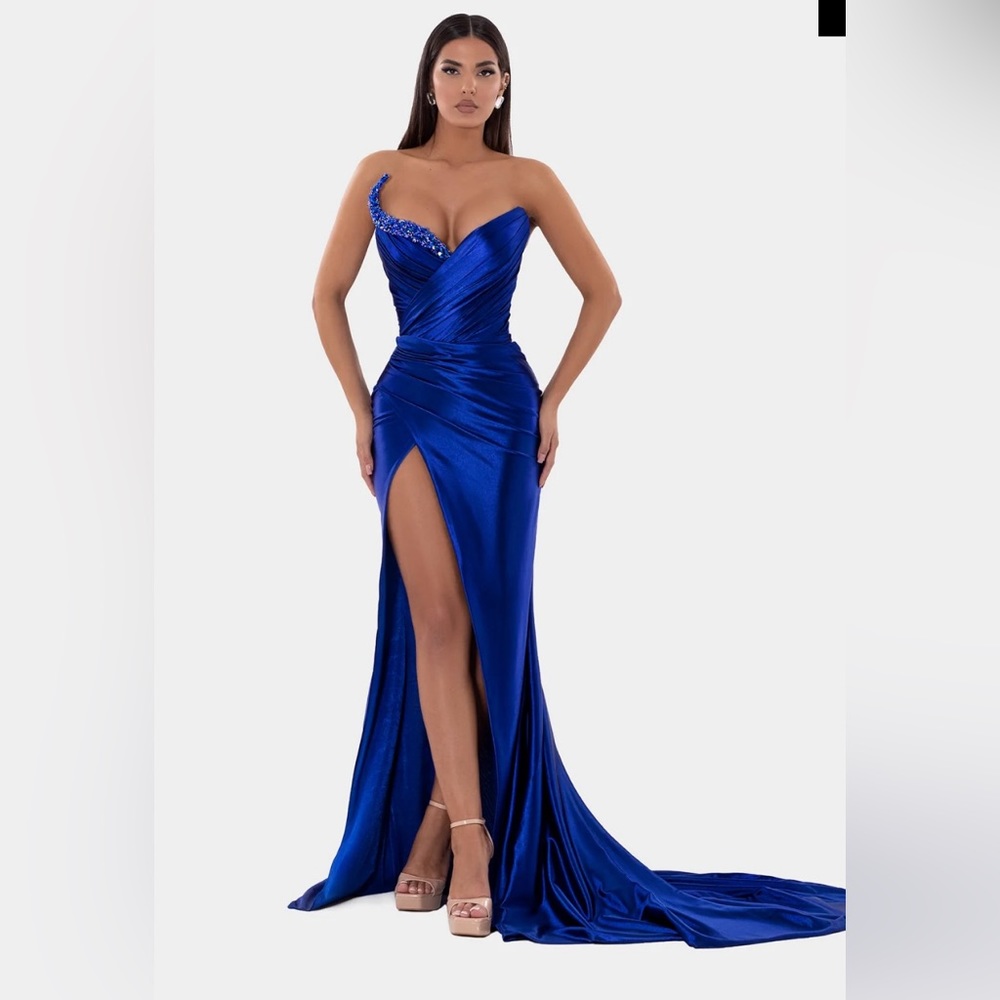 Royal blue corset gown- like new